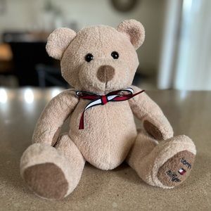 Tommy Hilfiger Tan Collectors grade Teddy Bear patriotic bow Ultra RARE